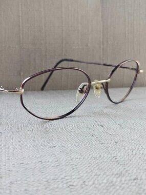 Vintage Kirkland Signature Women Eyeglasses Frame Brown/Gold Tone Eyewear Italy